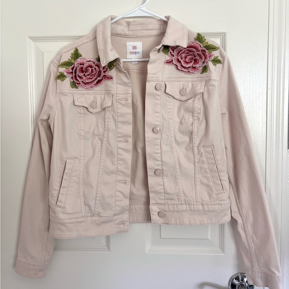 Lularoe Light Pink Rose Harvey Jacket Jean Jacket (M) - Picture 1 of 8